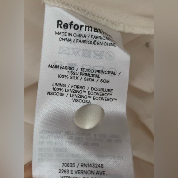 Reformation Jeany silk maxi dress gown Fior Di Latte - Picture 7 of 8